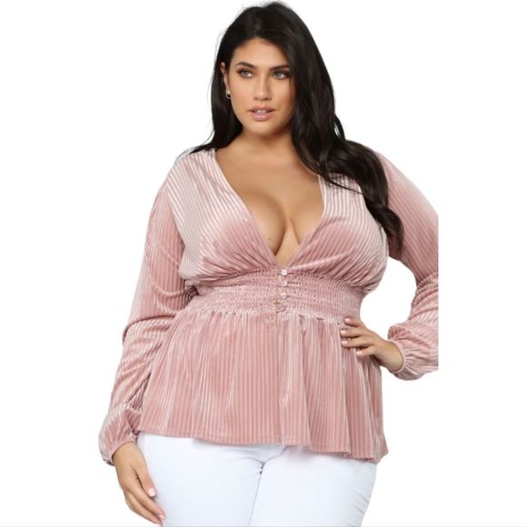 Fashion Nova Tops - Fashion Nova Must V Love Peplum Top